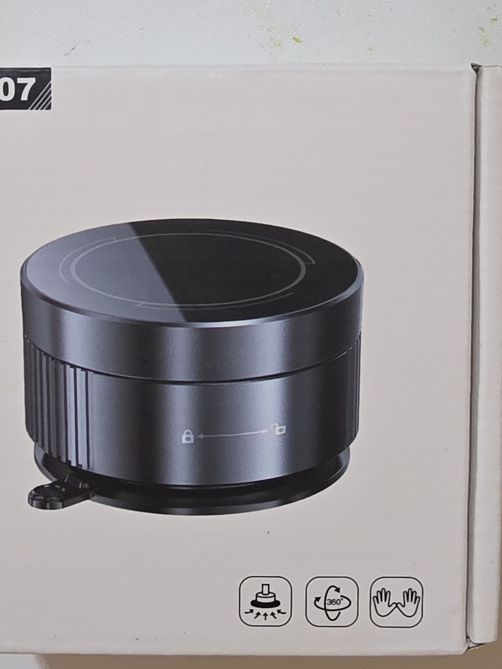 Black Compact Rotate-and-Lock Kitchen Appliance